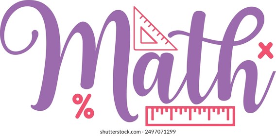 Diseño de arte de Clip de tipografía de matemáticas sobre fondo aislado transparente blanco liso para tarjeta, camisa, sudadera con capucha, sudadera, ropa, etiqueta, taza, ícono, póster o insignia