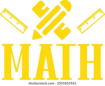 Mathematische Typografie Clip Art Design auf einfarbigem, weißem, transparentem, isoliertem Hintergrund für Karte, Hemd, Kapuze, Sweatshirt, Bekleidung, Tag, Becher, Symbol, Poster oder Abzeichen