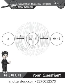 Math, Vector mathematical function graph, functions question template, The next generation test question, editable, eps, for teacher