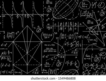 Math Vector Seamless Pattern Handwritten Formulas Stock Vector (Royalty ...