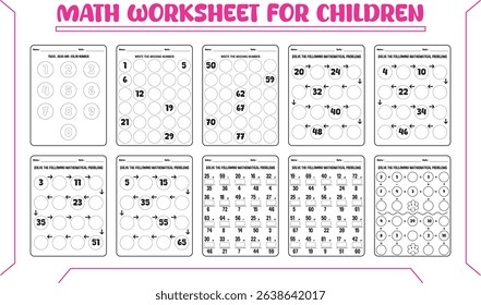 Math vector worksheets for children