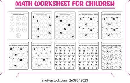 Math vector worksheets for children