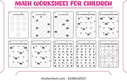 Math vector worksheets for children