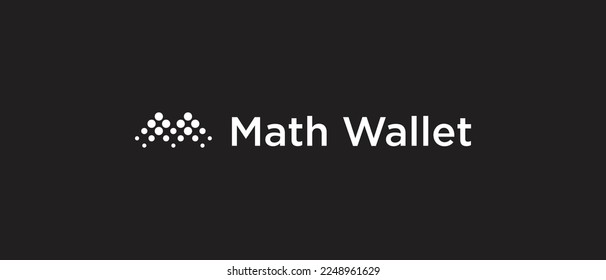 MATH Wallet Kryptowährung MATH Token, Cryptowährung Logo auf isoliertem Hintergrund mit Text.
