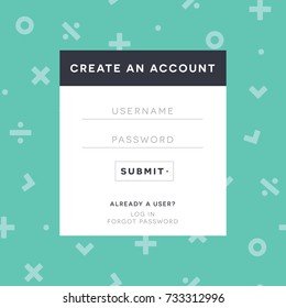 Math Website User Interface UI Web Log In Vector Illustration Background
