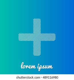 Math White stroke fill with blue & green gradient background Icon / Logo Design