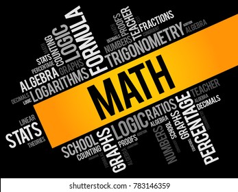 Math word cloud collage, education concept background