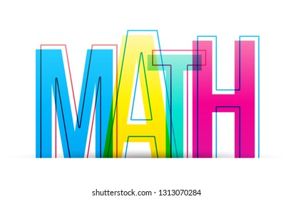 Math Word Isolated On White Background Stock Vector (Royalty Free ...