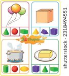 Math Worksheet 3D Shapes. Circle the shape that best matches the real life object in the picture. Identifying 3D shapes.