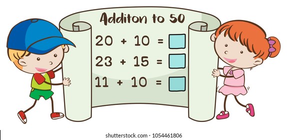 Hoja de cálculo matemática para agregar a 50 ilustraciones