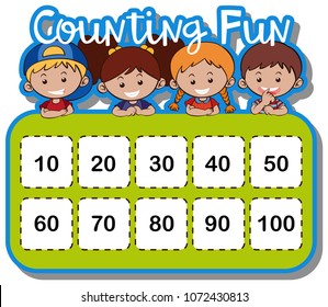 Math worksheet for counting numbers illustration
