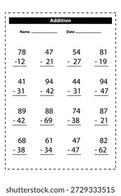 planilha matemática para crianças com adição 