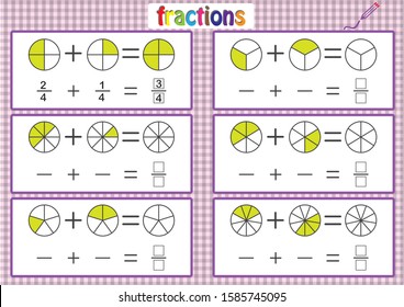 math worksheet for kids, fractions activities