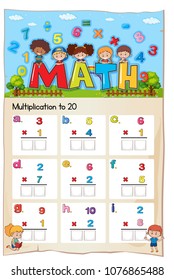 Math Worksheet Multiplication Number Chapter illustration