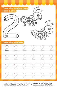 Math worksheet. Numbers activity - Lets learn numbers. 