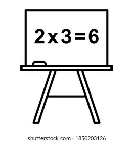 Mathematic board icon in modern outline style design. Vector illustration isolated on white background.