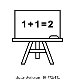 Mathematic board icon in trendy outline style design. Vector illustration isolated on white background.