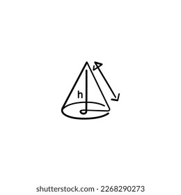 Mathematic Cone Line Style Icon Design