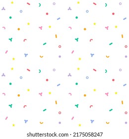 Mathematische geometrische und süße Sprinkle nahtlose Muster. Abstrakter Hintergrund, Tapete, Grafikdesign.