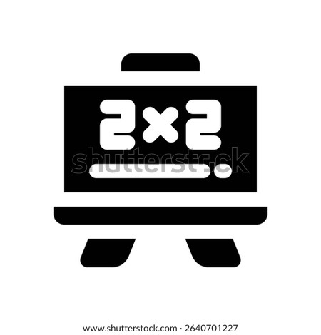 mathematic glyph icon. Strong and solid vector icon for websites, mobile interfaces, presentations, and visual branding. High quality and easy to edit.