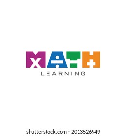 Mathematic Learning Logo Design. Math Symbol. Education Vector Illustration.