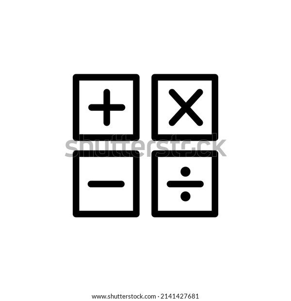 Mathematic With Outline Icon\
Vector 