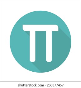 Mathematic Pi icon flat.