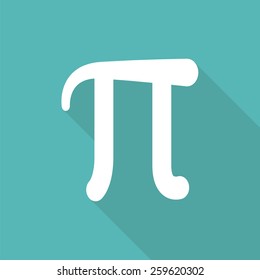 Mathematic Pi icon flat.