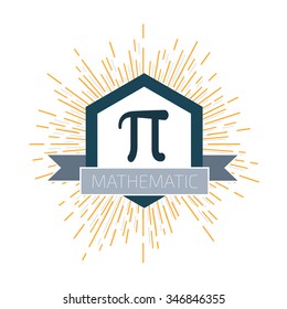 Mathematic Pi icon flat