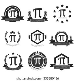 Mathematic Pi Logo Set.