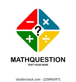 Mathematic question vector logo design. Suitable for business, education, quiz and math symbol