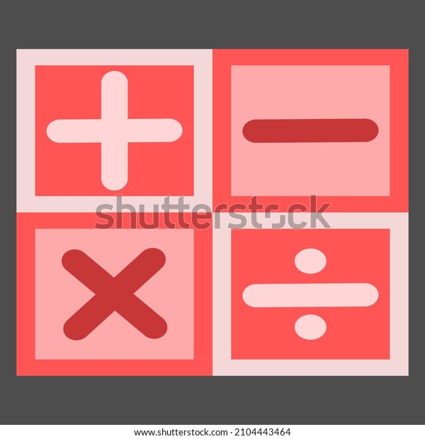 Mathematic symbol icon (plus, minus,\
multiply, divide). vector\
illustration