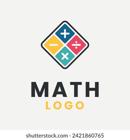 Mathematic vector logo for education student or math course