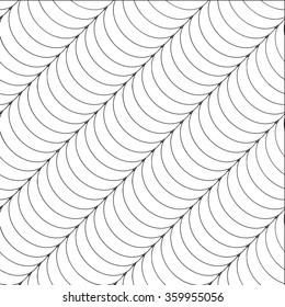 Mathematical abstract seamless pattern of curved elements. Monochrome seamless pattern. Geometric simple repetitive background. 