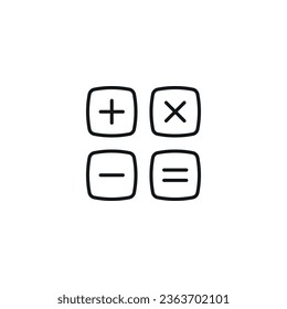 Mathematical actions linear icon. Addition, subtraction, multiplication. Thin line customizable illustration. Contour symbol. Vector isolated outline drawing. Editable stroke