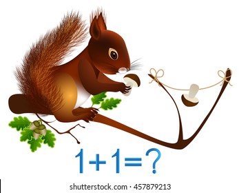 Mathematical addition, formation number two, educational games for children.