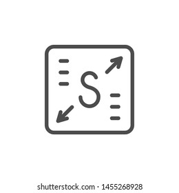 Mathematical area line outline icon