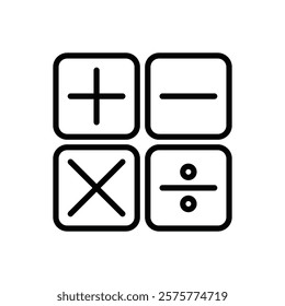 mathematical calculation symbol icon line vector design template in trendy style