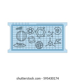 mathematical calculations on blue board icon image 