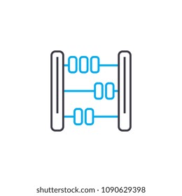 Mathematical calculations vector thin line stroke icon. Mathematical calculations outline illustration, linear sign, symbol concept.