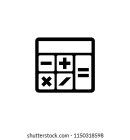 Mathematical Calculator. Flat Vector Icon illustration. Simple black symbol on white background. Mathematical Calculator sign design template for web and mobile UI element