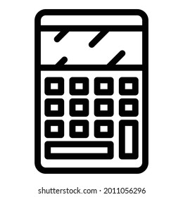 Mathematical calculator icon. Outline mathematical calculator vector icon for web design isolated on white background