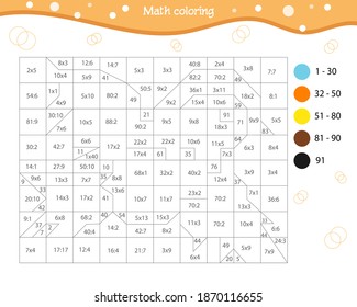 mathematical coloring book children worksheet multiplication stock vector royalty free 1870116655 shutterstock