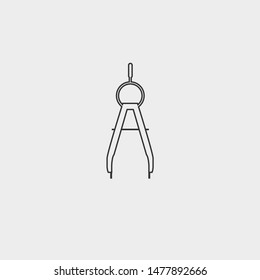 mathematical compass icon illustration design grey background