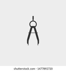 mathematical compass icon illustration design grey background