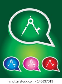 Mathematical Compass Icon on The Speech Bubble