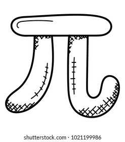 
Mathematical constant. Doodle icon algebra symbol
