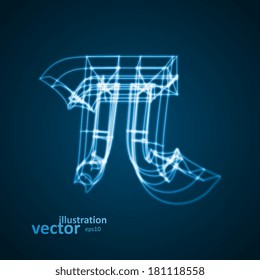 The mathematical constant Pi, blue background, abstract vector illustration eps10