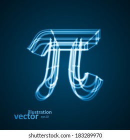 The mathematical constant Pi, blue background, abstract vector illustration eps10