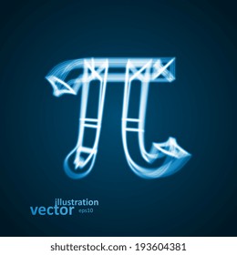 The mathematical constant Pi, blue background, abstract vector illustration eps10
